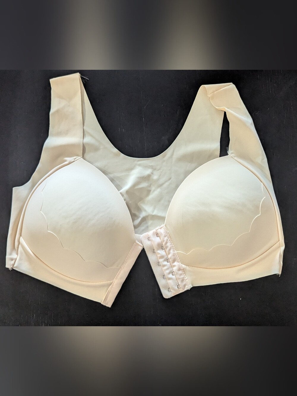 Front Clasp, No Underwire Cream Bra